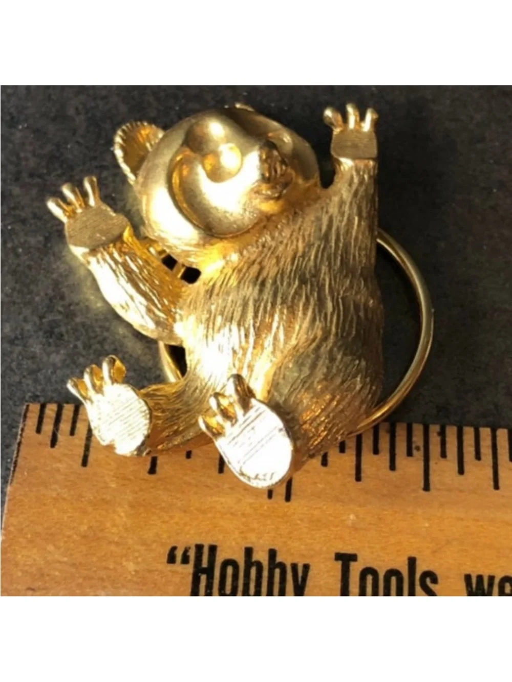 Gold Panda Scarf Ring – Luxe Gold Tone Accessory